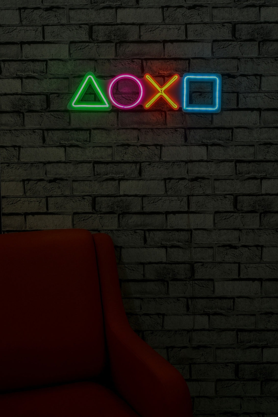 Műanyag LED-es fali dekoráció, Play Station - Multicolor-VASBÚTOR