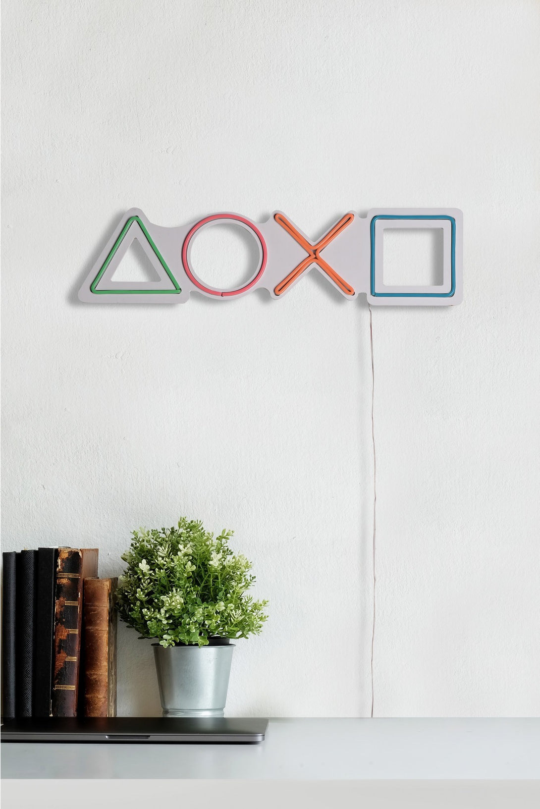 Műanyag LED-es fali dekoráció, Play Station - Multicolor-VASBÚTOR