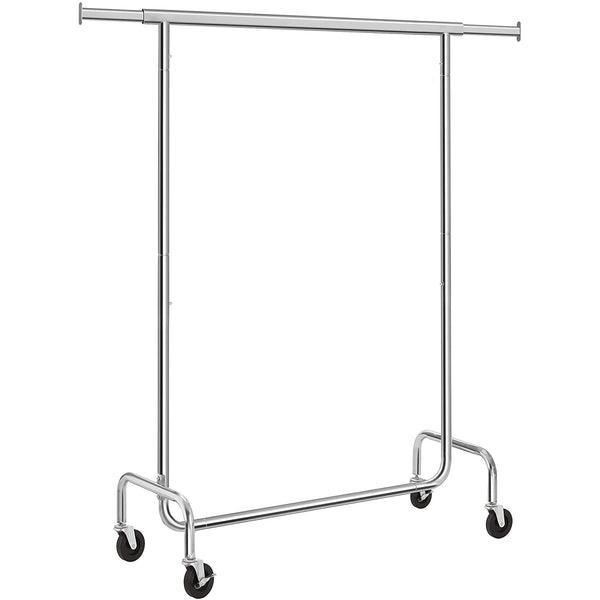 Nagy teherbírású fém ruhatartó kerekekkel, 130 kg-ig terhelhető, hossza 110-150 cm-VASBÚTOR