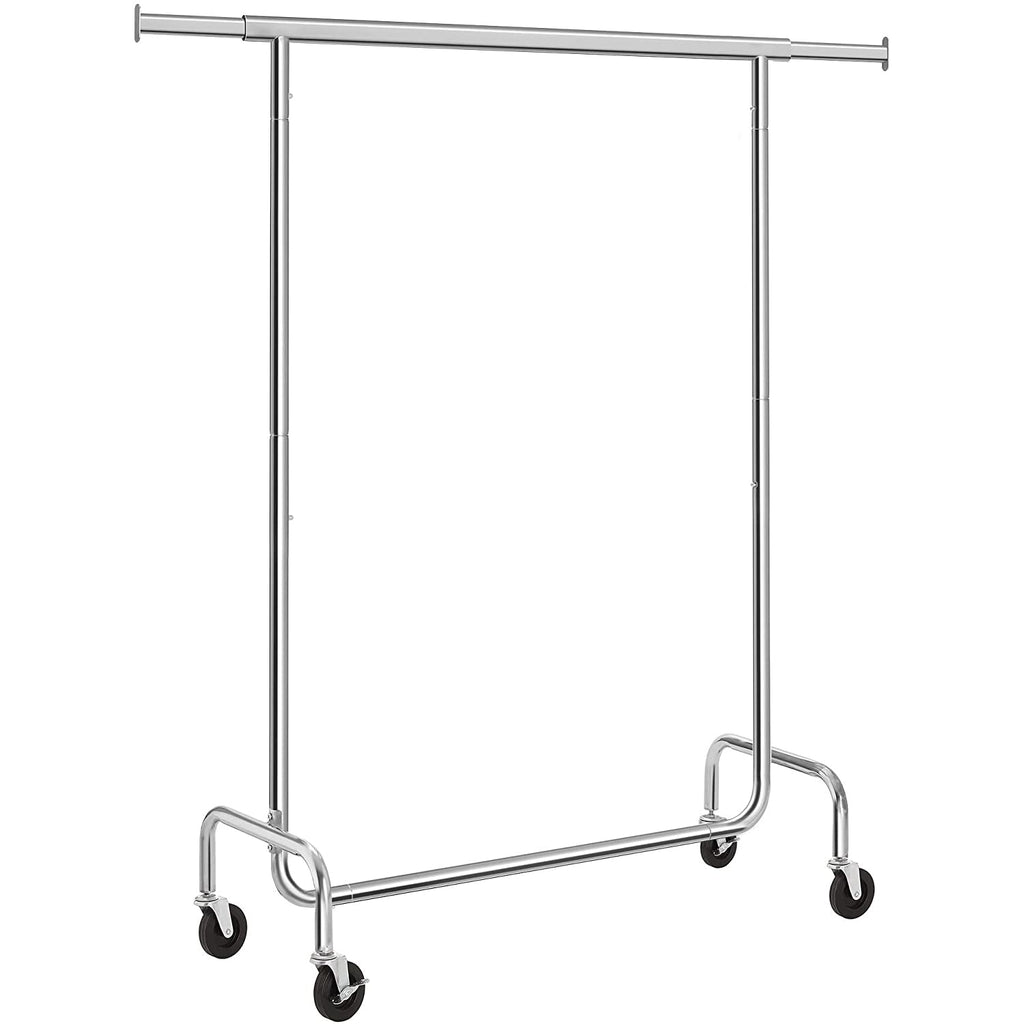 Nagy teherbírású fém ruhatartó kerekekkel, 130 kg-ig terhelhető, hossza 110-150 cm-VASBÚTOR
