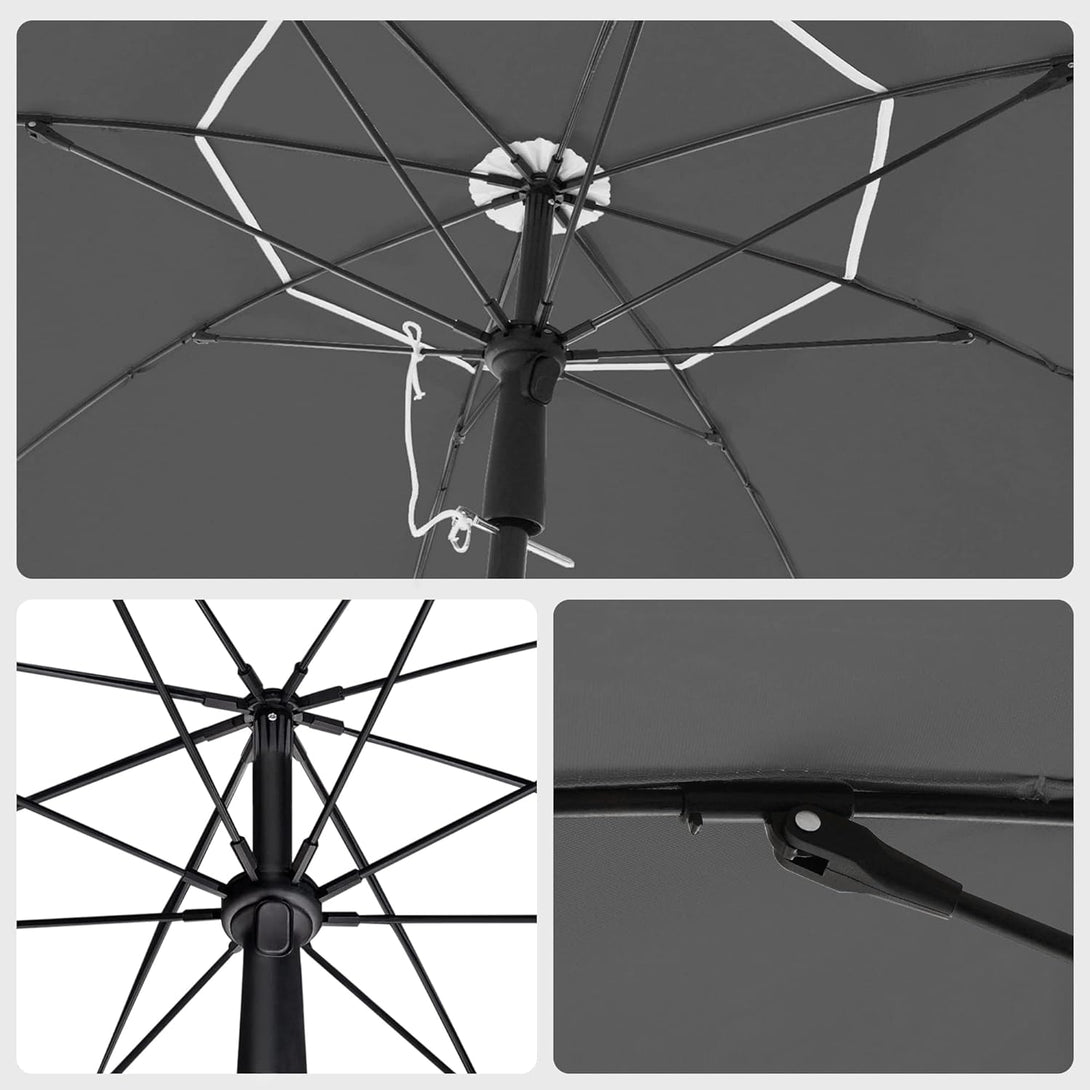 Napernyő, hordozható 1,6 m napernyő, szürke-VASBÚTOR