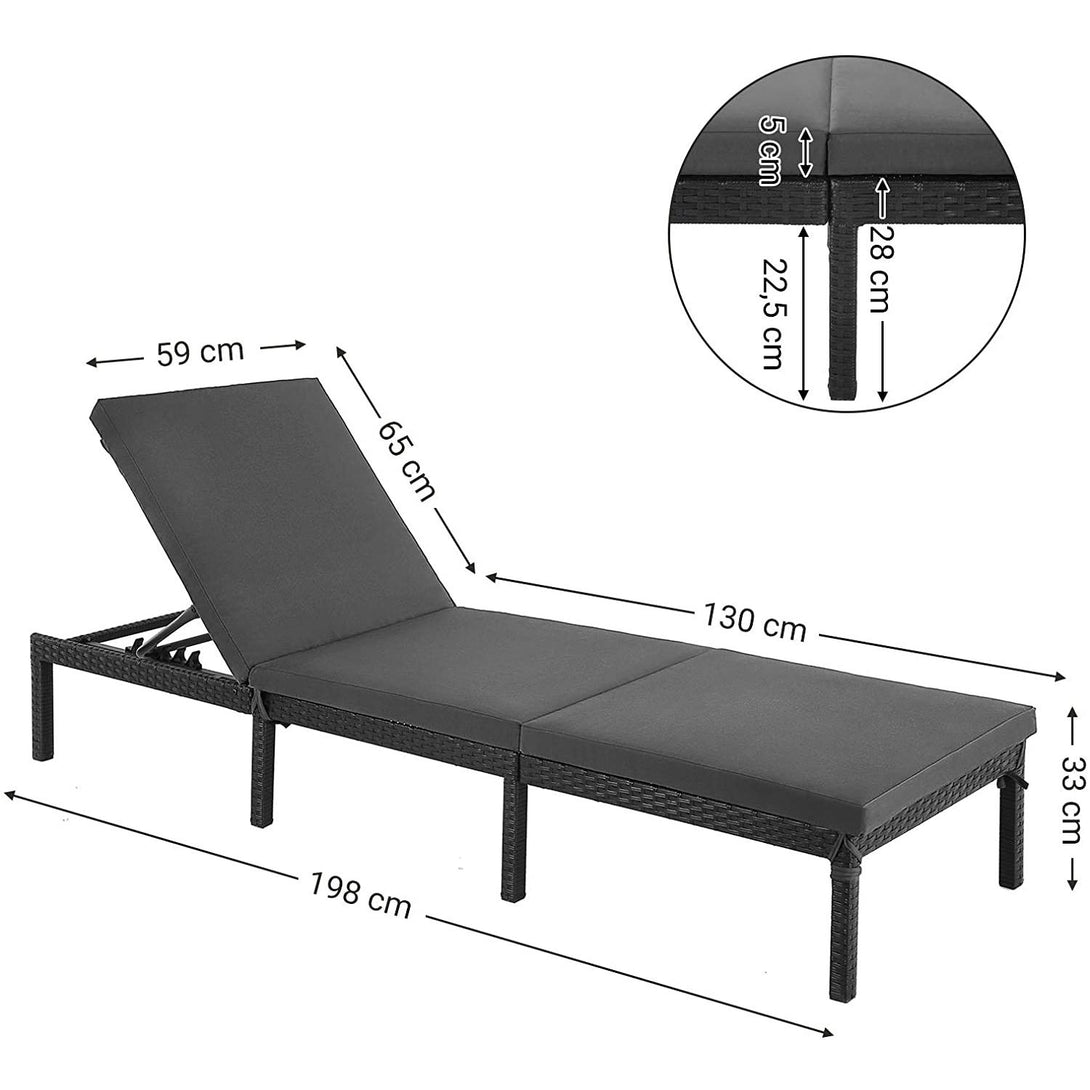 Napozóágy 5 cm vastag matraccal 59 x 198 x 28 cm (outlet)-VASBÚTOR