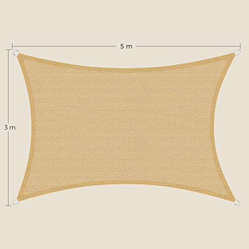Napvitorla 3x5 m, homok sárga-VASBÚTOR