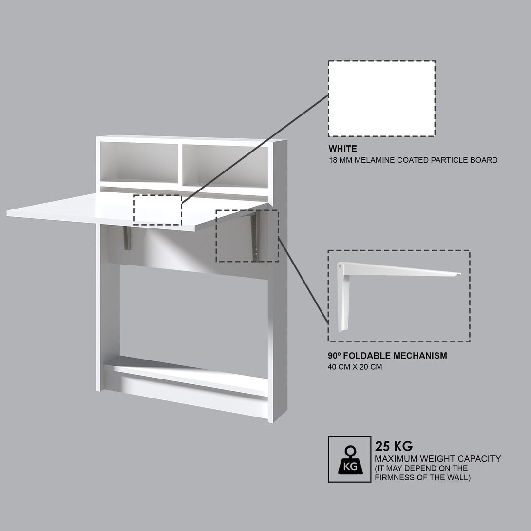 Összecsukható asztal Bracked - White-VASBÚTOR