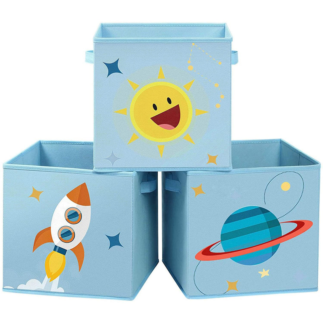 Összecsukható tárolókockák, Játékrendező dobozok 30 x 30 x 30 cm, kék-VASBÚTOR