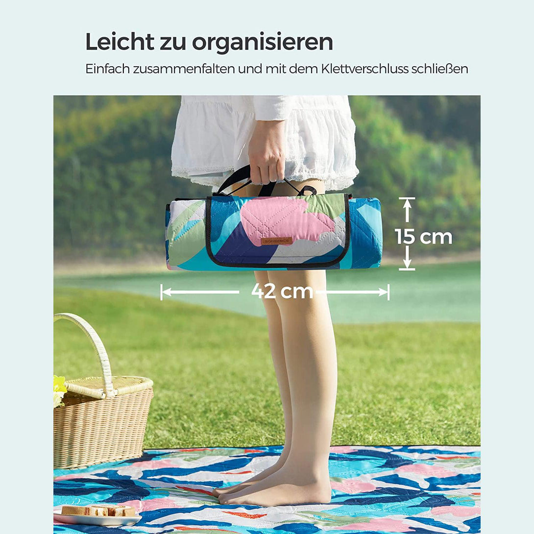 Piknik takaró, strand szőnyeg 200 x 150 cm, színes levelek minta-VASBÚTOR