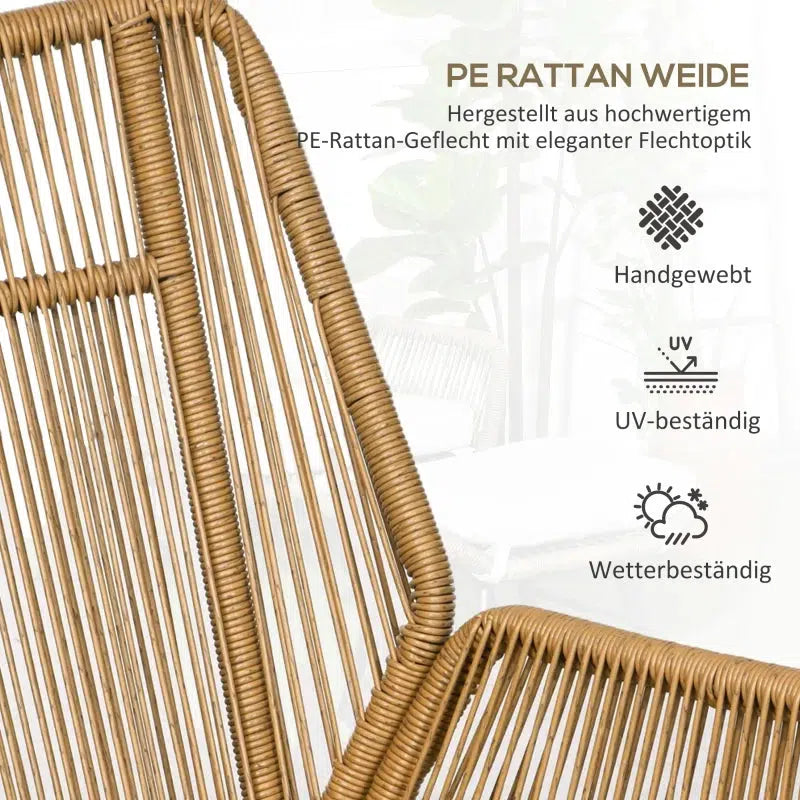 Polyrattan kerti szék és labtartó, állítható háttámla, világosbarna/szürke/fekete-VASBÚTOR
