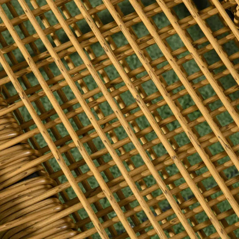Polyrattan kerti szék és labtartó, állítható háttámla, világosbarna/szürke/fekete-VASBÚTOR