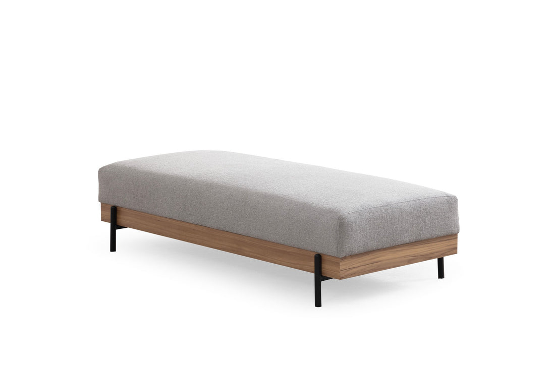Puha Pad Eti Oak Pouffe - Szürke-VASBÚTOR