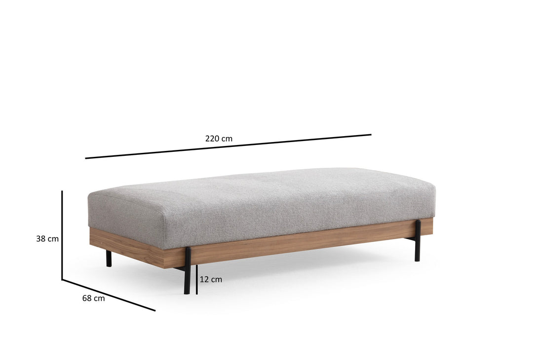 Puha Pad Eti Oak Pouffe - Szürke-VASBÚTOR