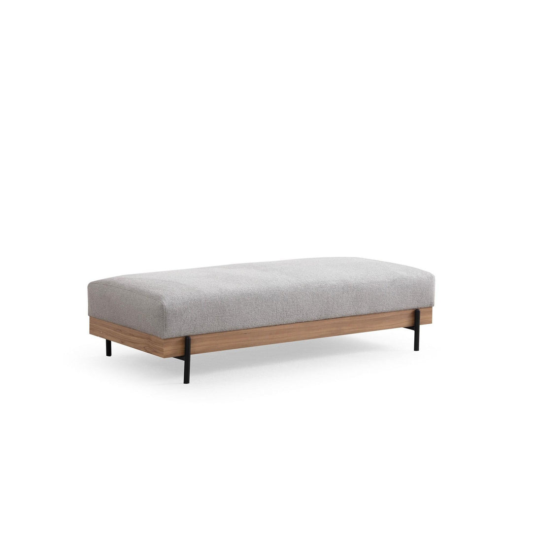 Puha Pad Eti Oak Pouffe - Szürke-VASBÚTOR