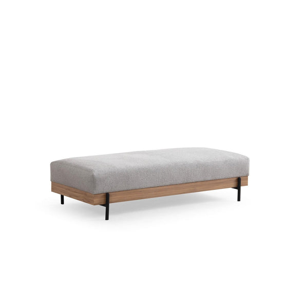 Puha Pad Eti Oak Pouffe - Szürke-VASBÚTOR