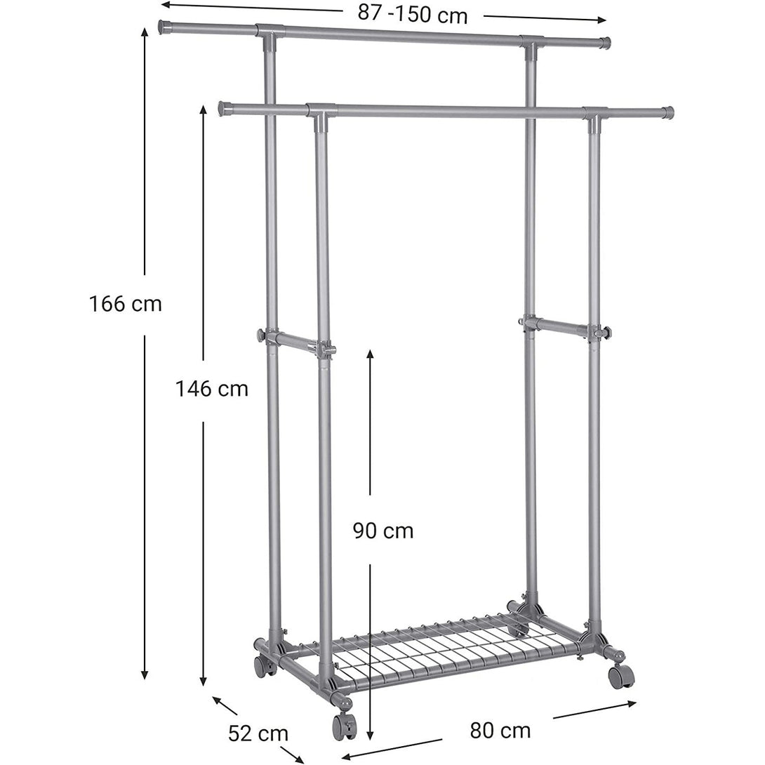 Ruhaállvány, Kettős ruhasín hosszabbítható 87-tol 150 cm-ig-VASBÚTOR