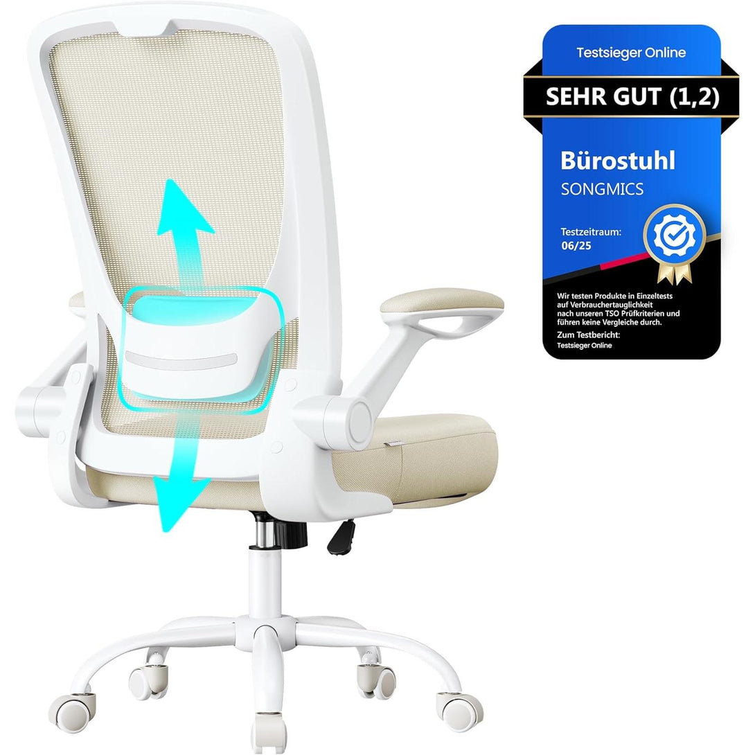 SONGMICS Ergonomikus irodai szék zabpehely-bézs színben-VASBÚTOR