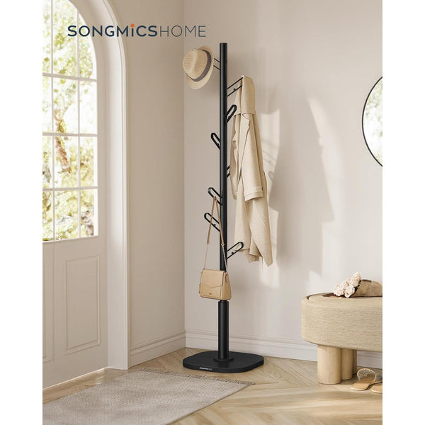 SONGMICS HOME fa alakú ruhafogas 175,3 cm magas tintafekete színben-VASBÚTOR