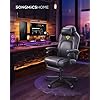 SONGMICS HOME gamer szék, ergonomikus számítógépszék lábtartóval, tintafekete színben-VASBÚTOR