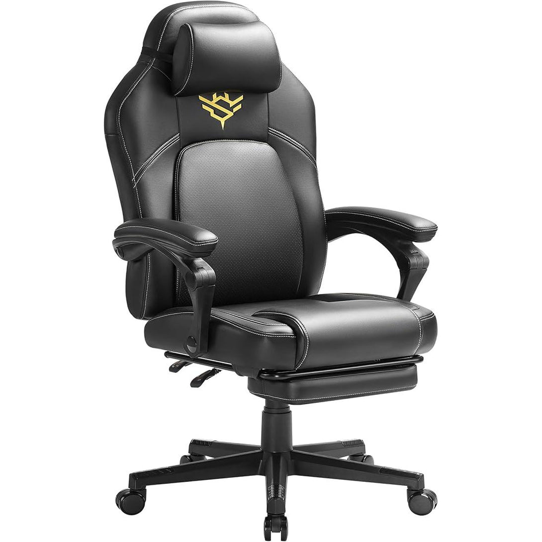 SONGMICS HOME gamer szék, ergonomikus számítógépszék lábtartóval, tintafekete színben-VASBÚTOR