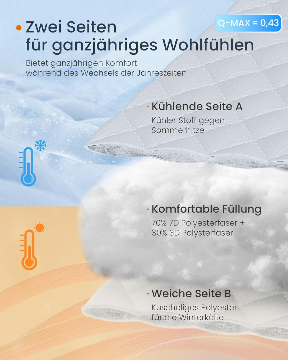 SONGMICS HOME párna, kétoldalas használat, 80 × 80 cm, világos szürke-VASBÚTOR