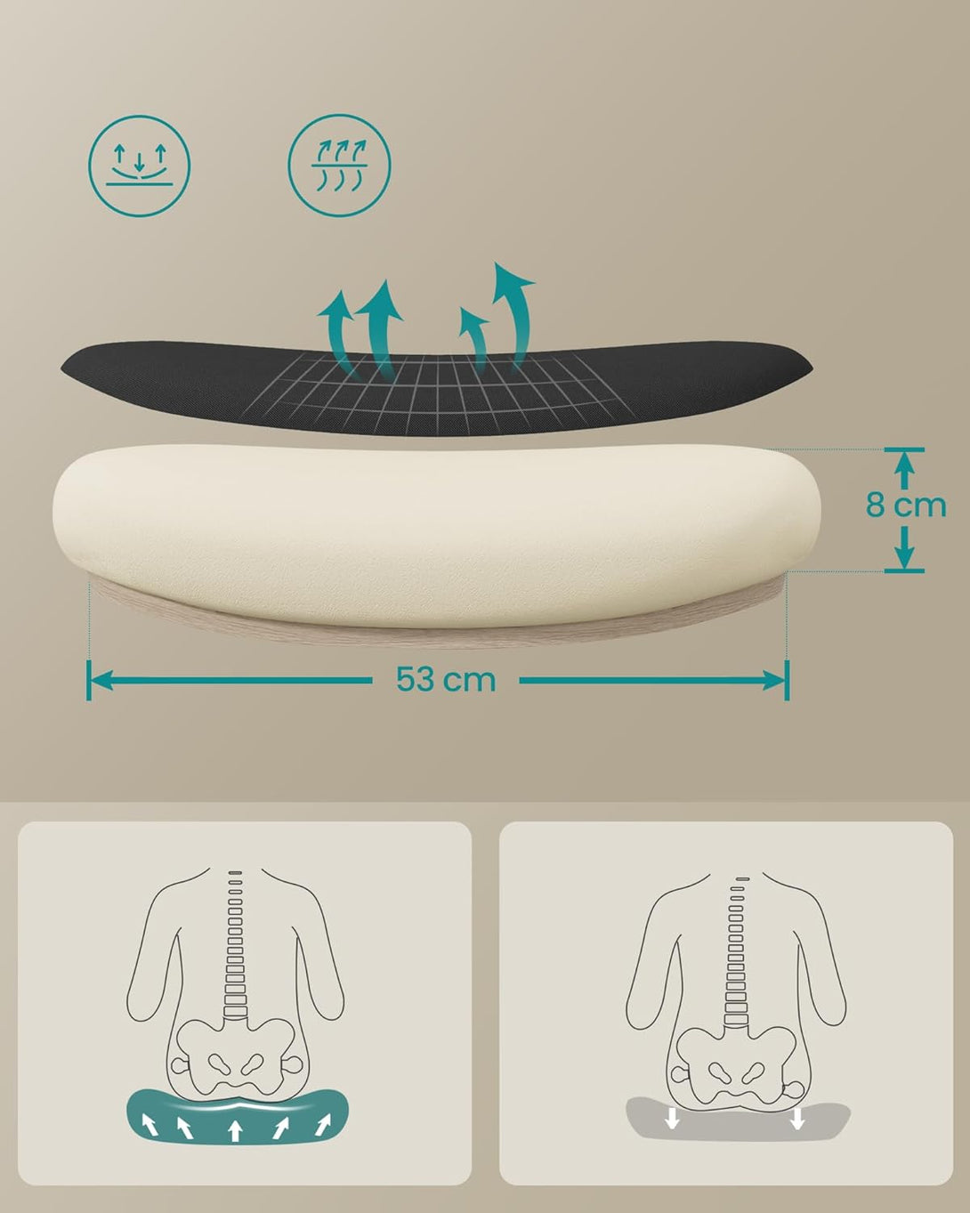 SONGMICS ergonomikus irodai szék, forgószék hálós háttámlával, fekete színben-VASBÚTOR