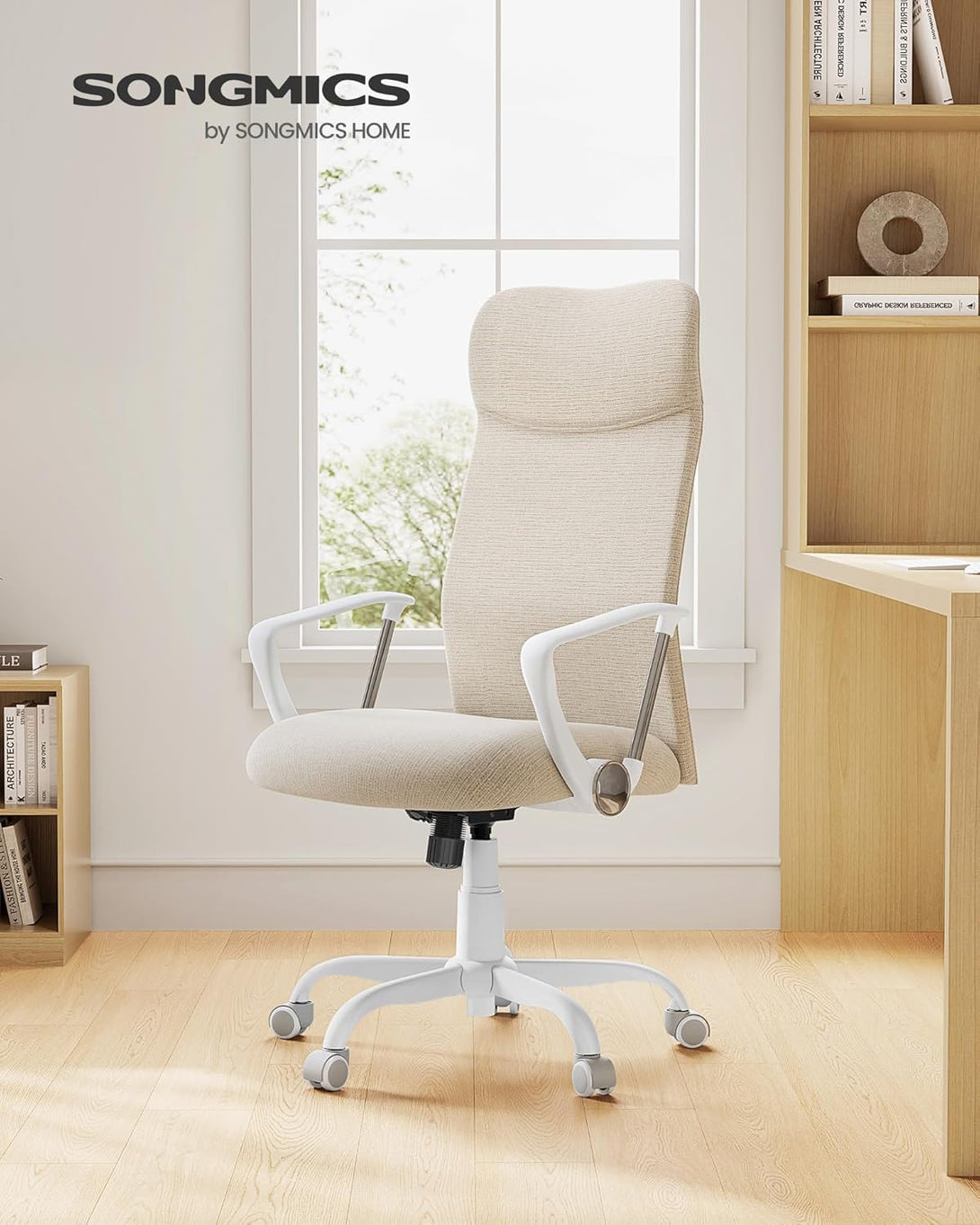 SONGMICS irodai szék, ergonomikus szék cappuccino bézs színben-VASBÚTOR