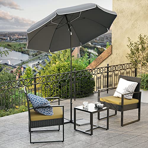 SONGMICS napernyő, 200 cm, napvédelem UPF 50+, talp nélkül, szürke-VASBÚTOR
