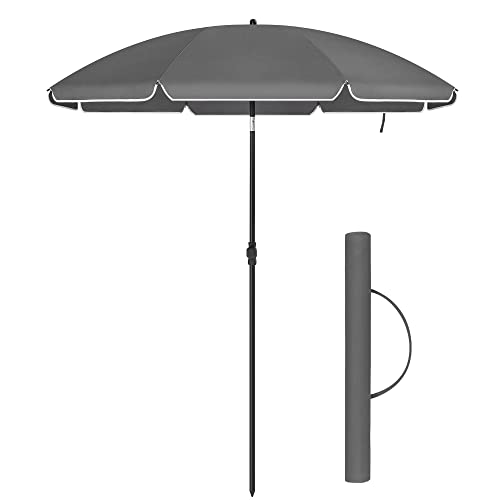 SONGMICS napernyő, 200 cm, napvédelem UPF 50+, talp nélkül, szürke-VASBÚTOR