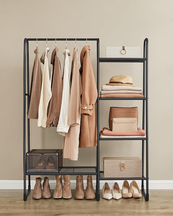 SONGMICS ruhatartó állvány, szabadon álló ruhafogas, fekete színben-VASBÚTOR