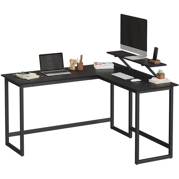 Sarok íróasztal, L alakú számítógép asztal monitor állvánnyal-VASBÚTOR