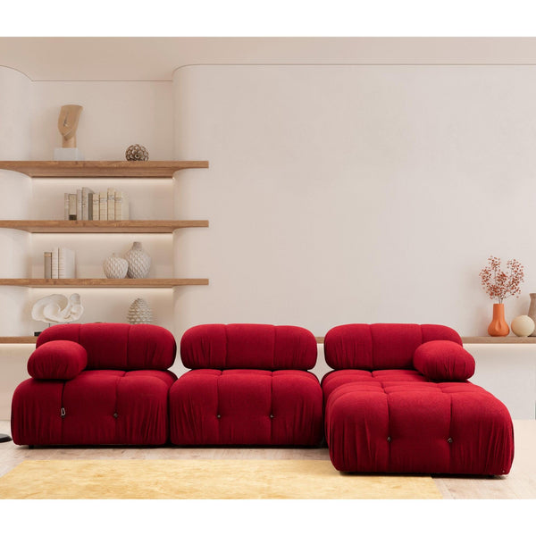 Sarokkanapé Bubble ( L1-O1-1R -Puf) - Red-VASBÚTOR