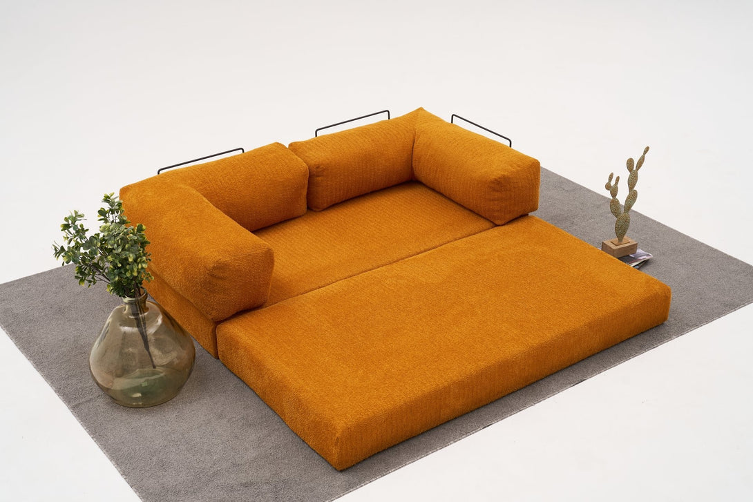 Sarokkanapé Comfort - Narancssárga-VASBÚTOR