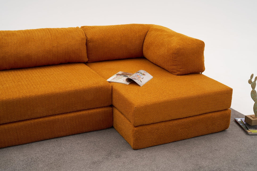 Sarokkanapé Comfort - Narancssárga-VASBÚTOR
