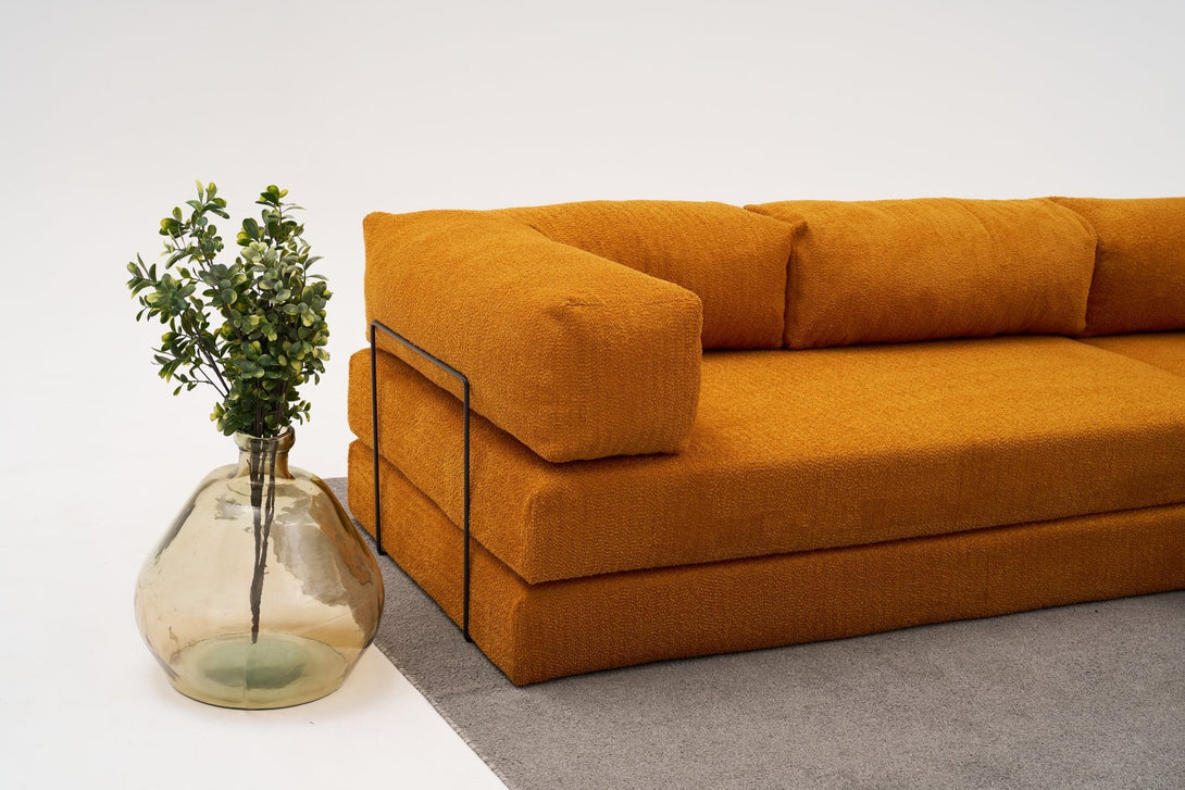 Sarokkanapé Comfort - Narancssárga-VASBÚTOR