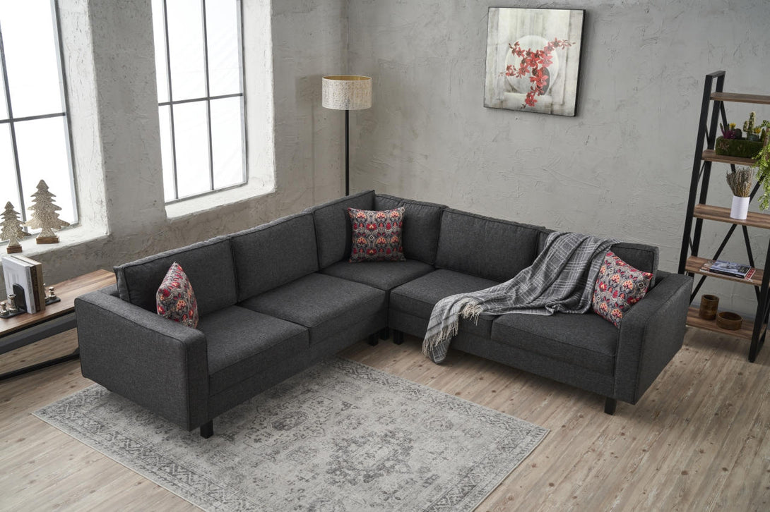 Sarokkanapé Kale Linen - Antracit-VASBÚTOR
