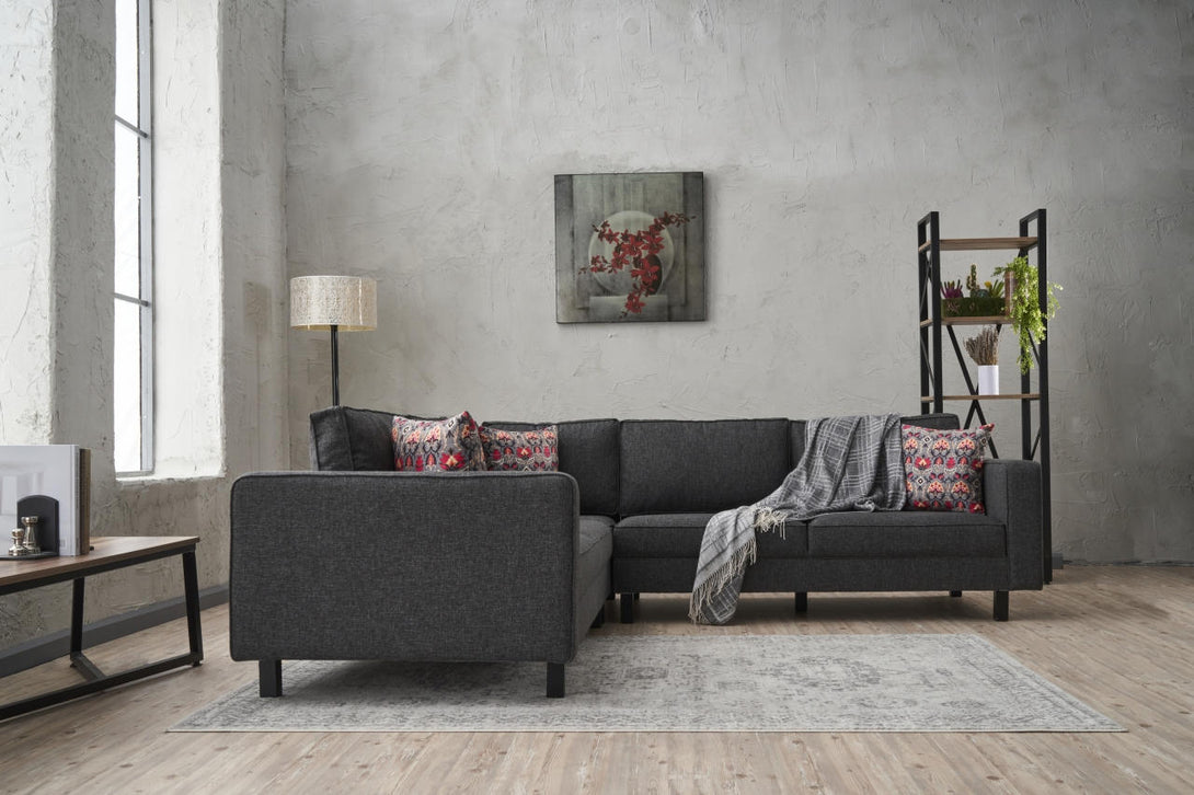 Sarokkanapé Kale Linen - Antracit-VASBÚTOR