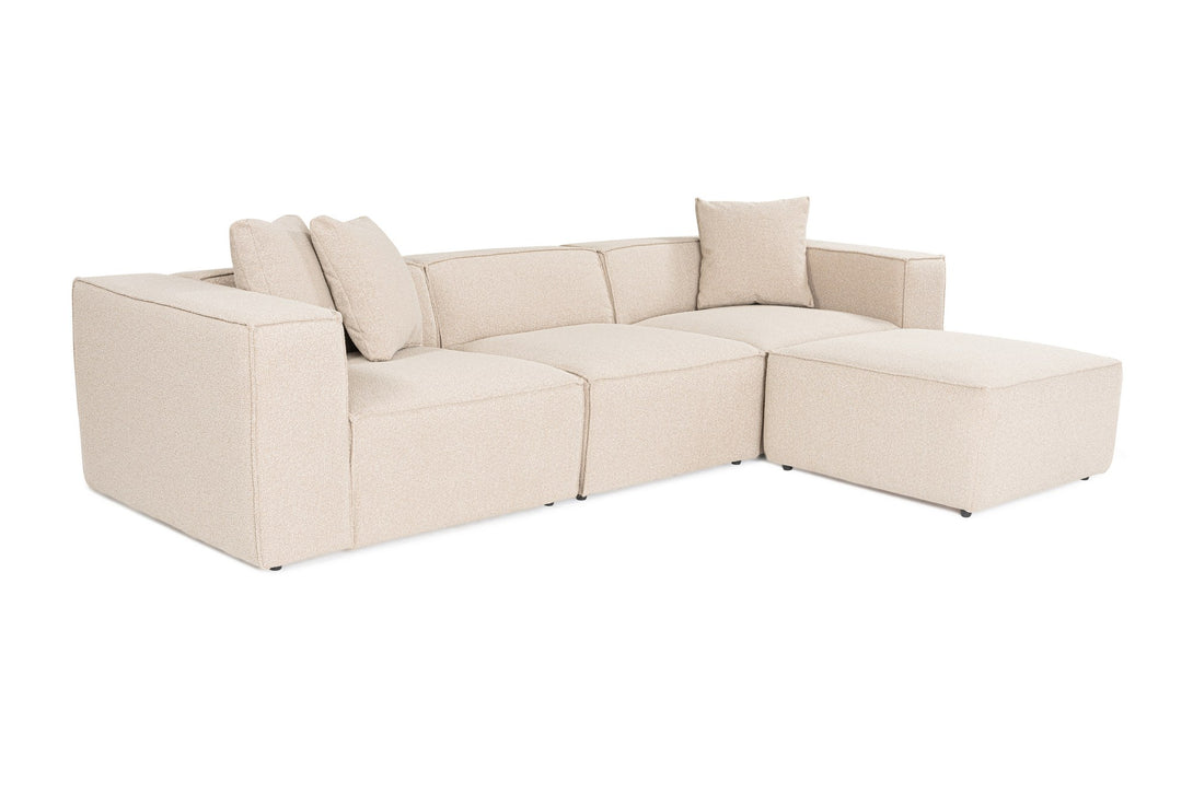 Sarokkanapé Lora (L1-O1-1R-POUFFE ) - Barackszín-VASBÚTOR