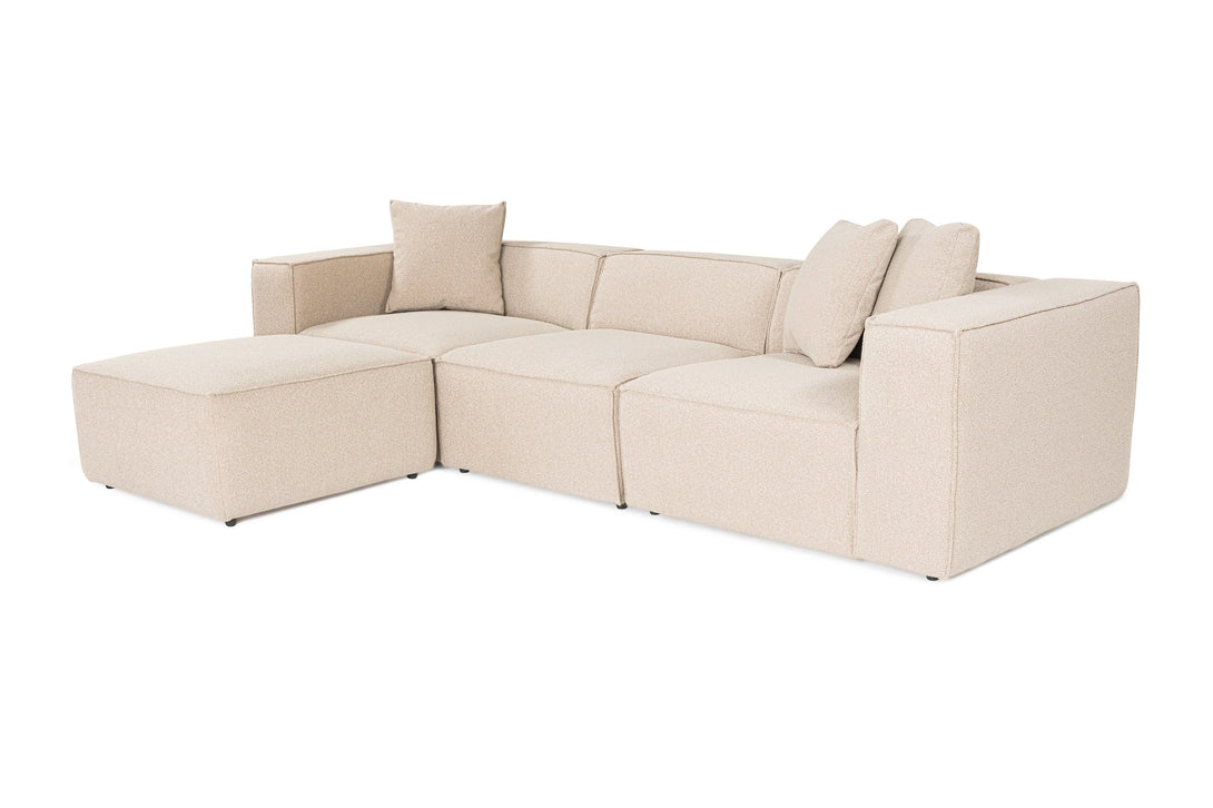 Sarokkanapé Lora (L1-O1-1R-POUFFE ) - Barackszín-VASBÚTOR
