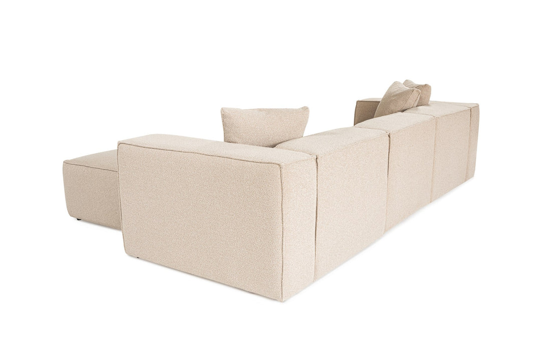 Sarokkanapé Lora (L1-O1-1R-POUFFE ) - Barackszín-VASBÚTOR