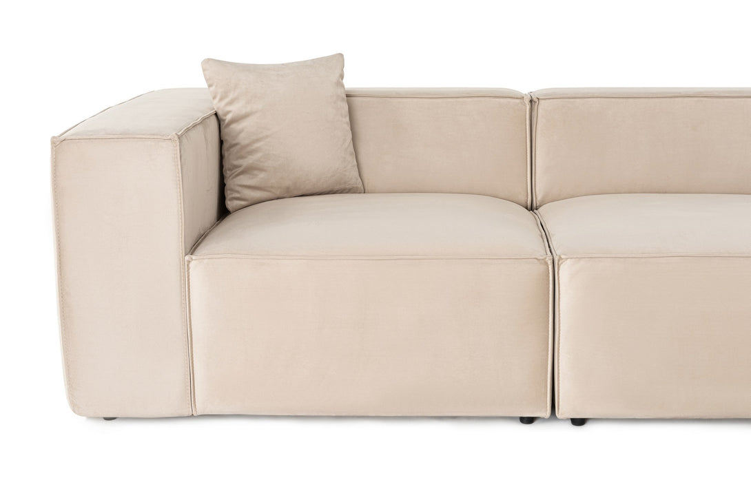 Sarokkanapé Lora (L1-O1-1R-POUFFE ) - Krém-VASBÚTOR