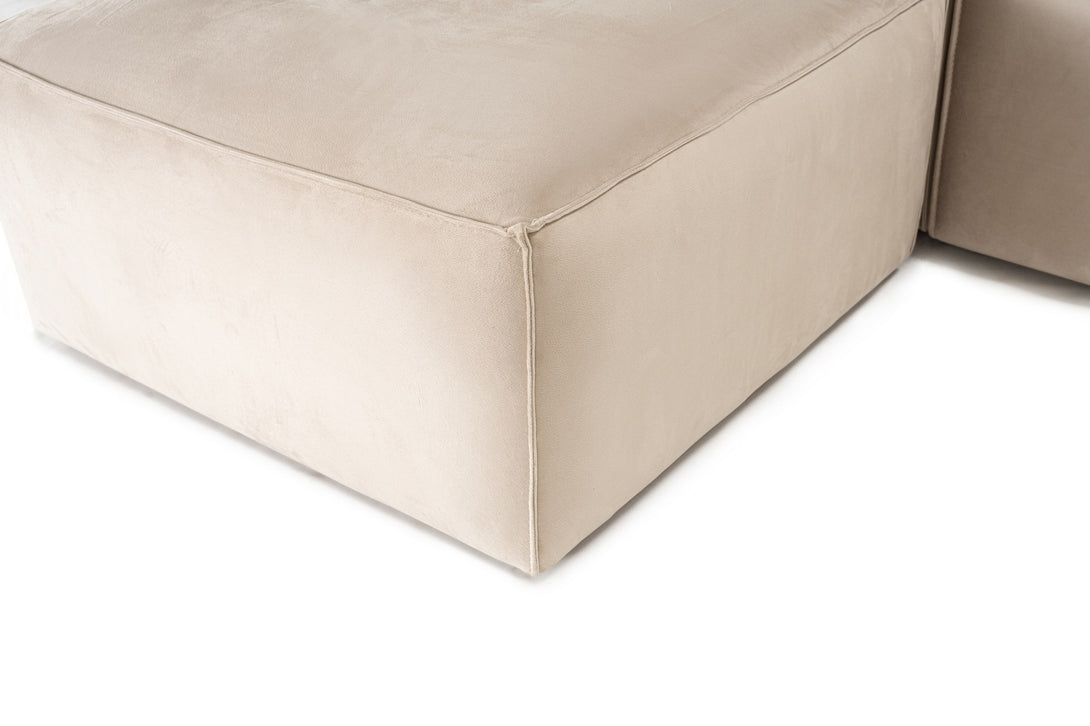 Sarokkanapé Lora (L1-O1-1R-POUFFE ) - Krém-VASBÚTOR