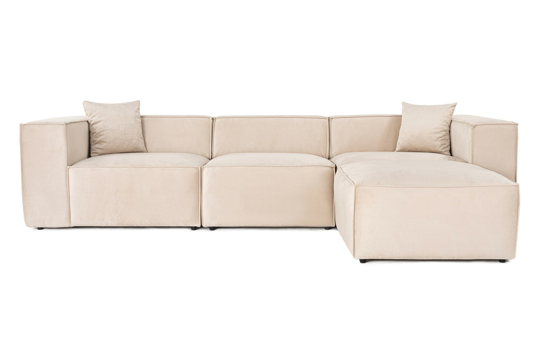 Sarokkanapé Lora (L1-O1-1R-POUFFE ) - Krém-VASBÚTOR