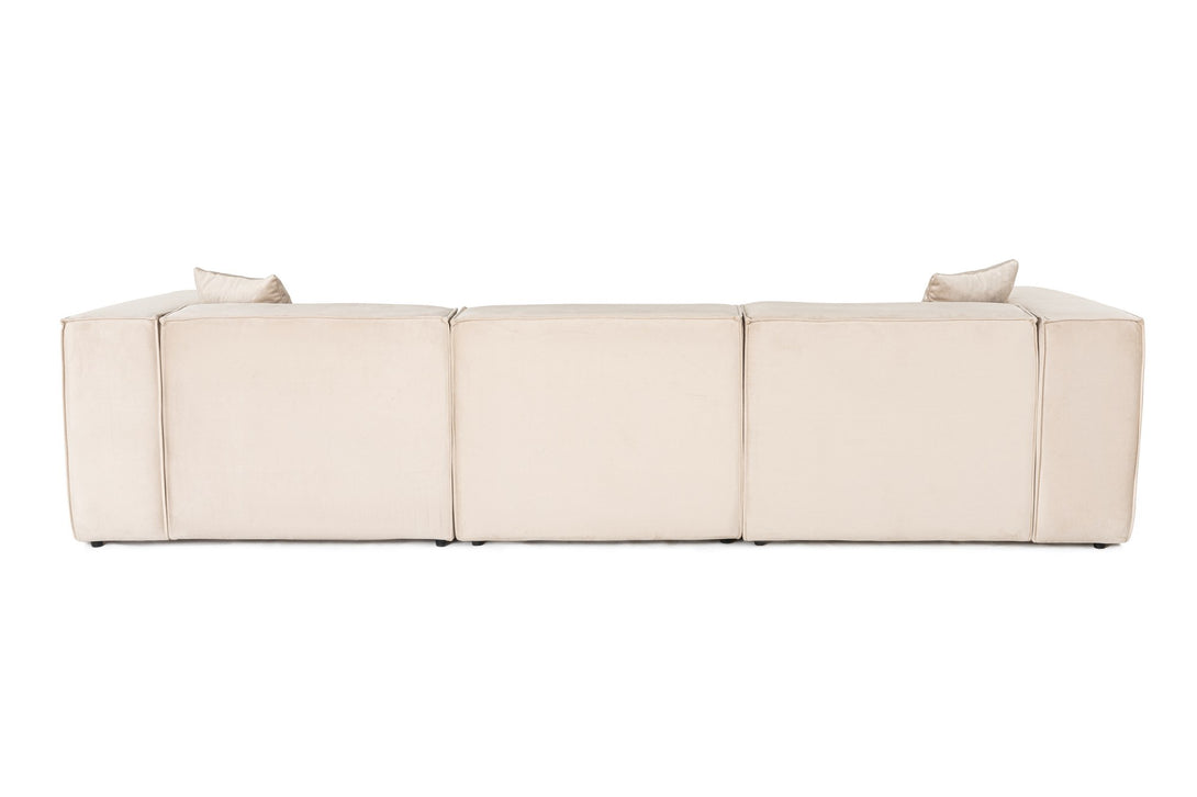 Sarokkanapé Lora (L1-O1-1R-POUFFE ) - Krém-VASBÚTOR