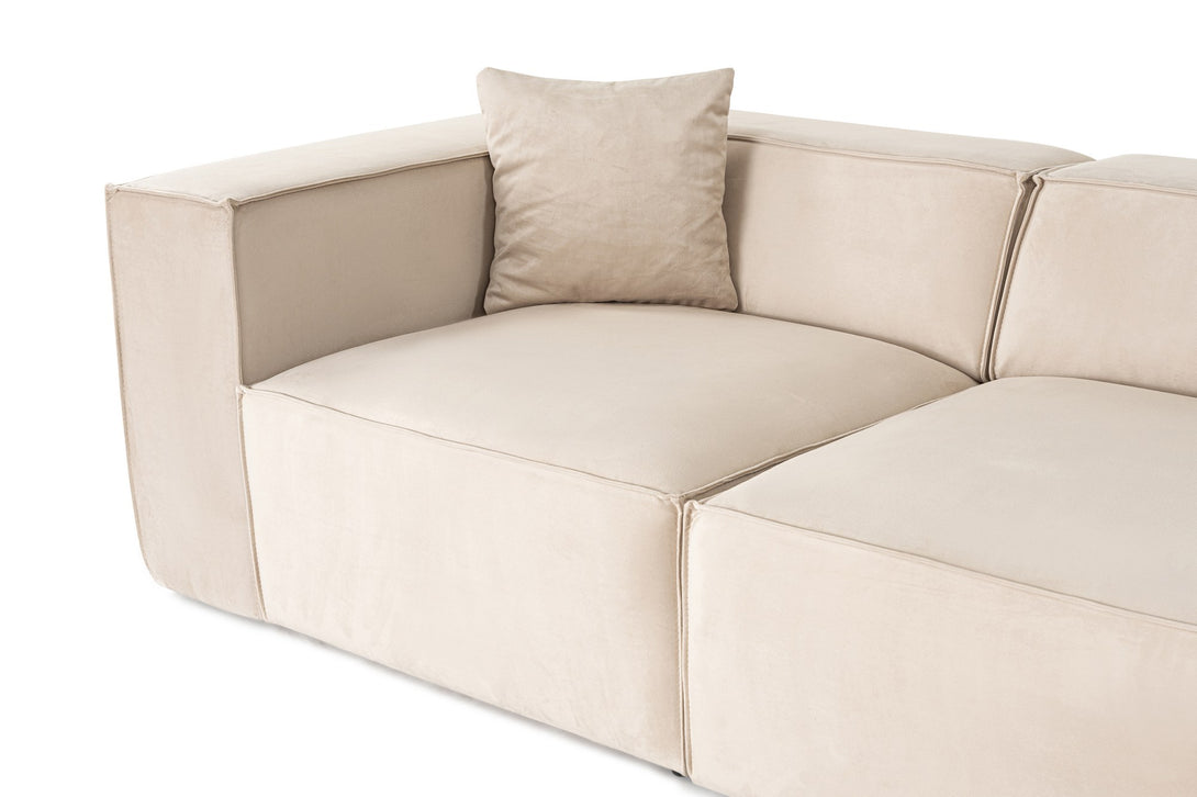 Sarokkanapé Lora (L1-O1-1R-POUFFE ) - Krém-VASBÚTOR