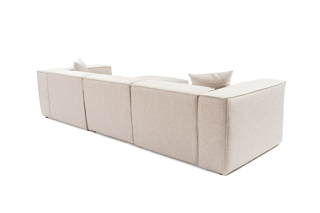 Sarokkanapé Lora (L1-O1-1R-POUFFE ) - Világos Barna-VASBÚTOR