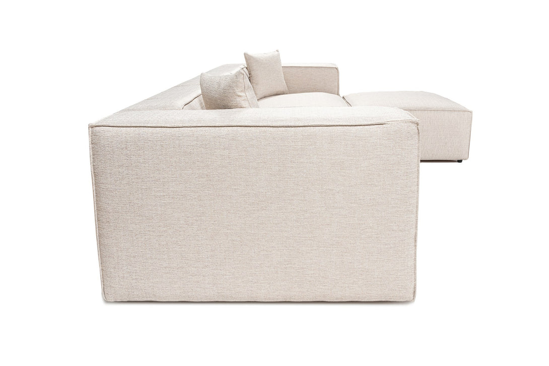 Sarokkanapé Lora (L1-O1-1R-POUFFE ) - Világos Barna-VASBÚTOR