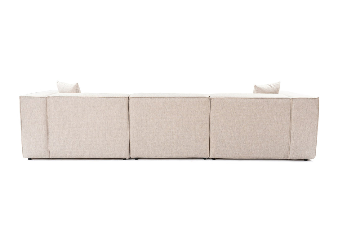 Sarokkanapé Lora (L1-O1-1R-POUFFE ) - Világos Barna-VASBÚTOR