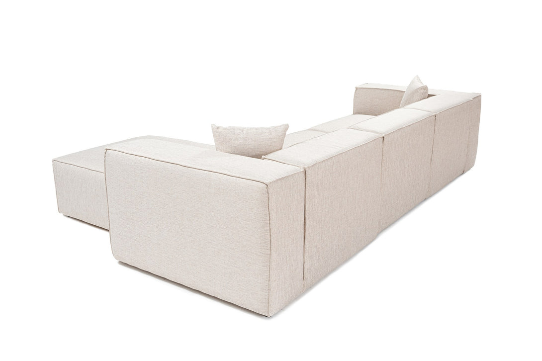 Sarokkanapé Lora (L1-O1-1R-POUFFE ) - Világos Barna-VASBÚTOR