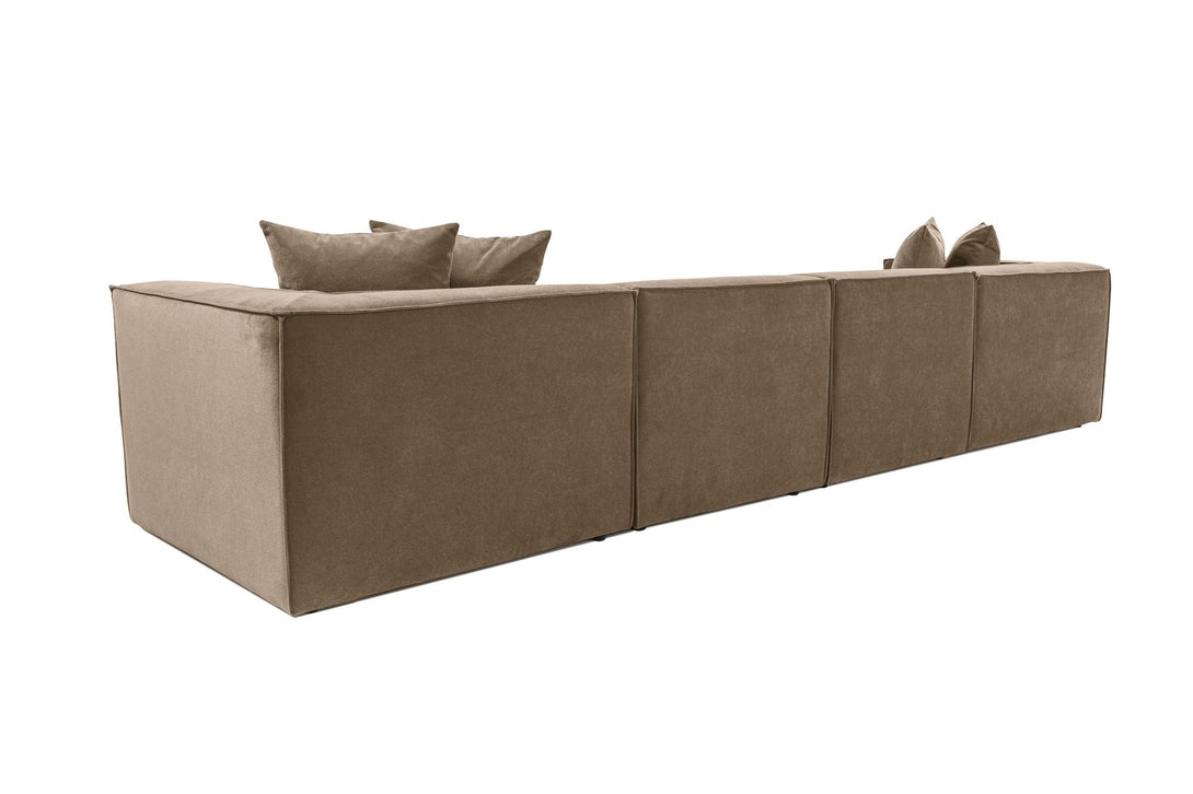 Sarokkanapé Sora (L1-O1-O1-1R-POUFFE ) - Barna-VASBÚTOR