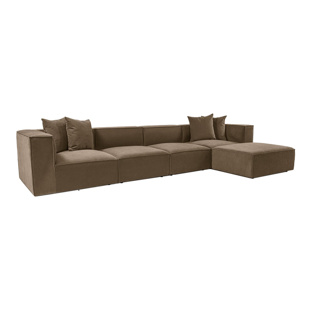 Sarokkanapé Sora (L1-O1-O1-1R-POUFFE ) - Barna-VASBÚTOR