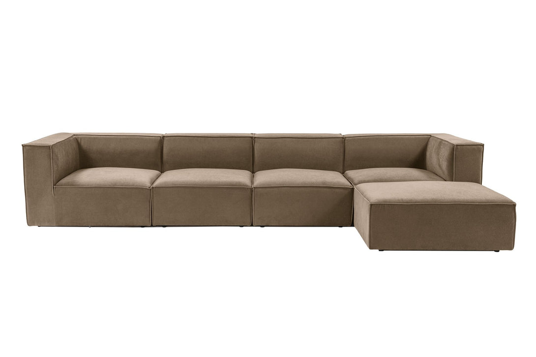 Sarokkanapé Sora (L1-O1-O1-1R-POUFFE ) - Barna-VASBÚTOR