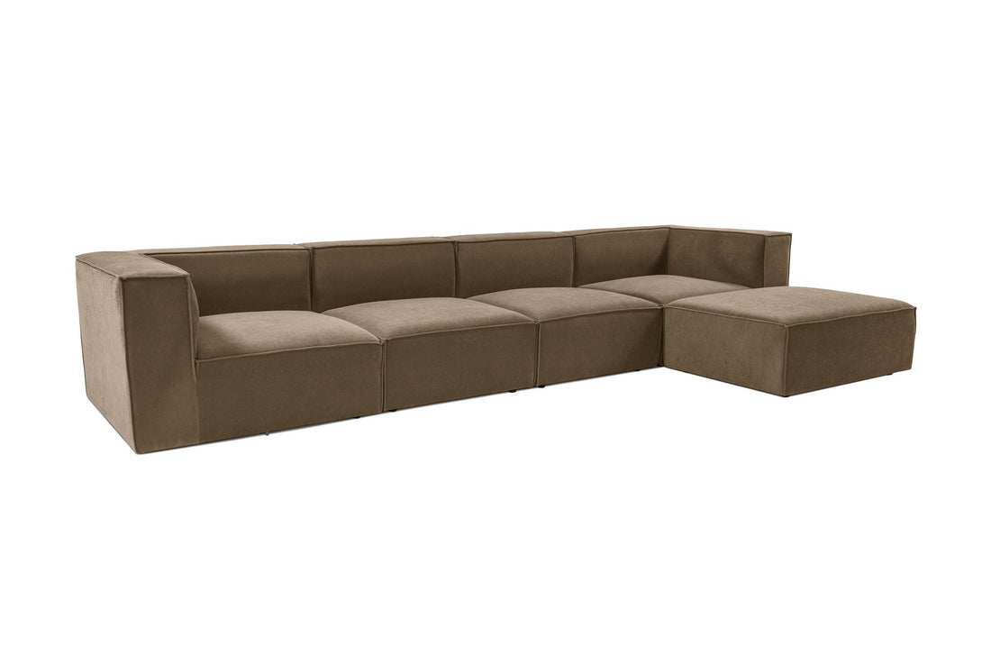 Sarokkanapé Sora (L1-O1-O1-1R-POUFFE ) - Barna-VASBÚTOR